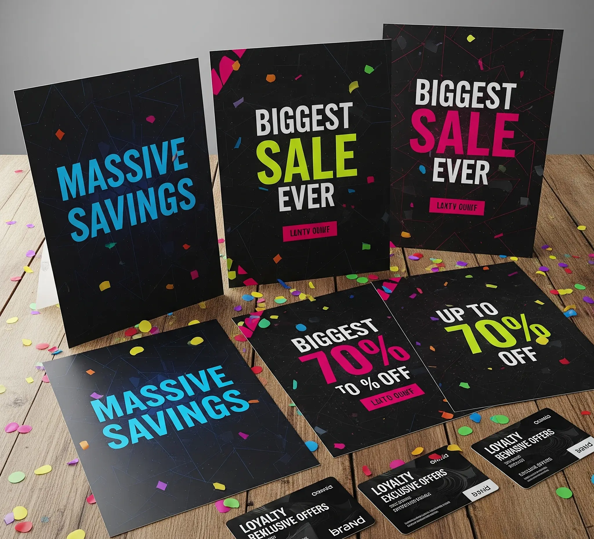 Gold foil product card sample